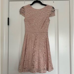 B Darlin Pink Lace Tie Back Dress